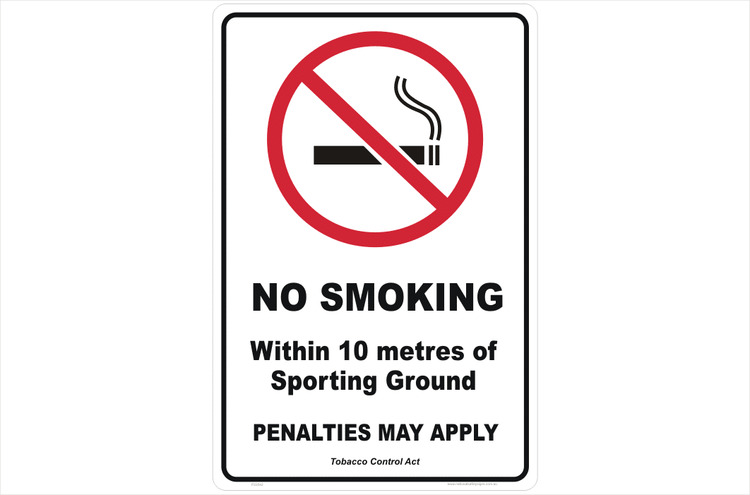 QLD No Smoking 10 Metres of Boundary sign