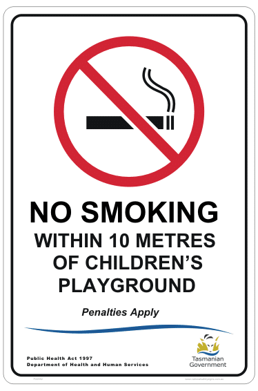TAS No Smoking within 10 metres of playground P22552