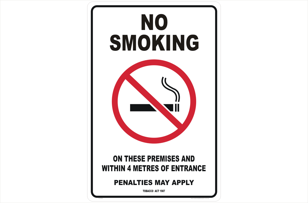 VIC No Smoking Within 4 Metres sign