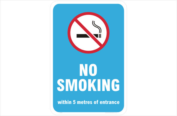 WA No Smoking within 5 metres of entrance