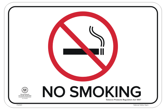 SA Health No Smoking Sign