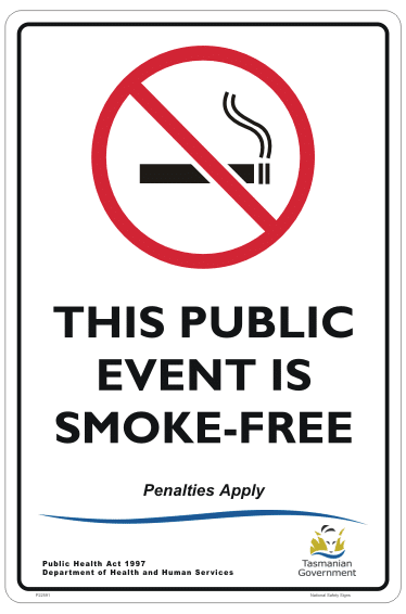TAS Smoke Free Public Event sign P22591