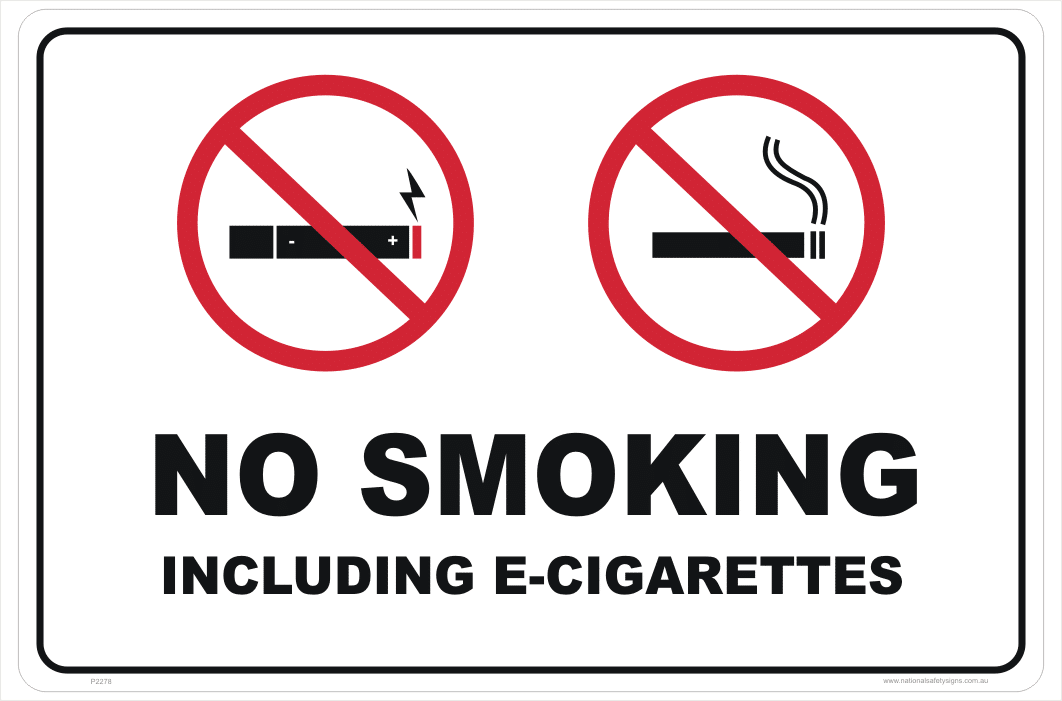 No E-Cig (E Cigarettes) sign