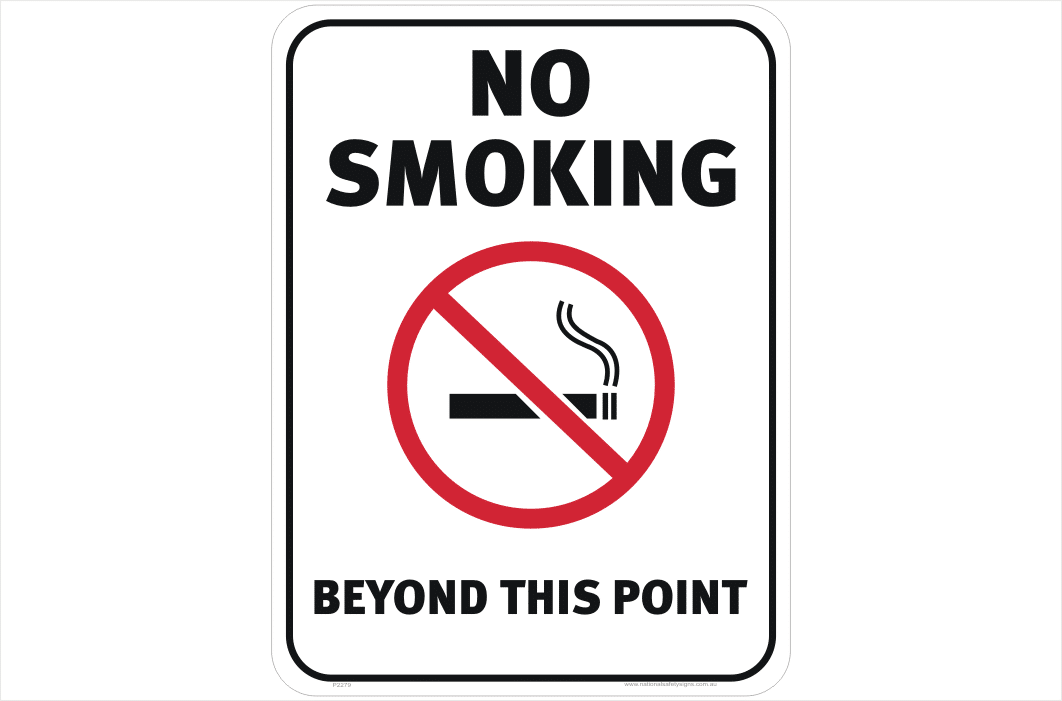 No Smoking Beyond this Point Sign