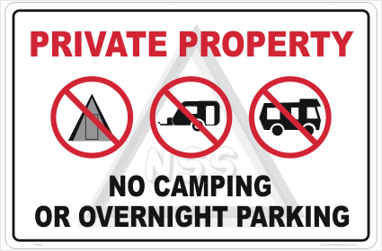 No Overnight Parking Sign
