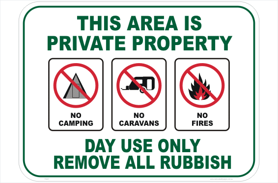 Private Property Camping sign