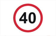 Speed Limit 40 KPH sign