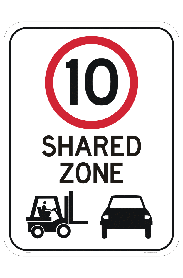 Forklift Shared Zone 10 KPH Sign