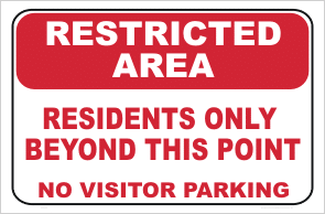 Residents Only Sign