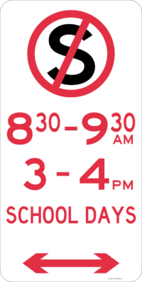 R5-36 No Stopping - Time Restriction