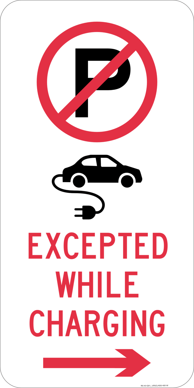 R5-40-Q01_1 No Parking - Electric Vehicles Excepted While Charging - QLD Only