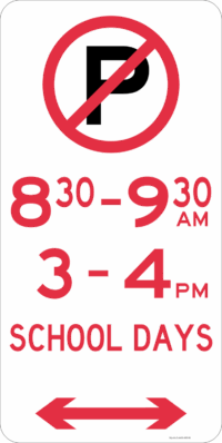 R5-41 No Parking - Time Restriction