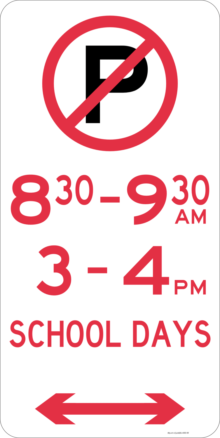 R5-41 No Parking - Time Restriction