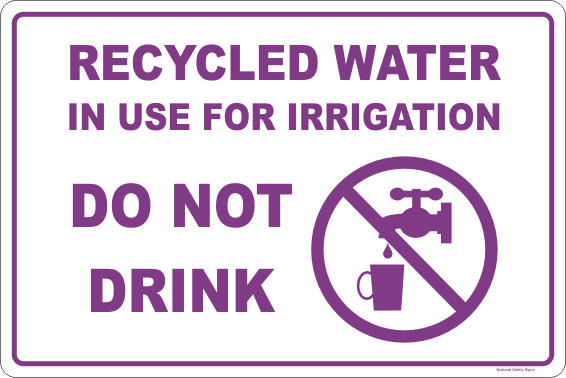 Recycled Water in use for irrigation sign RC2117