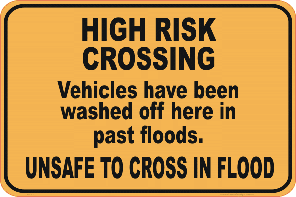 flooded road sign
