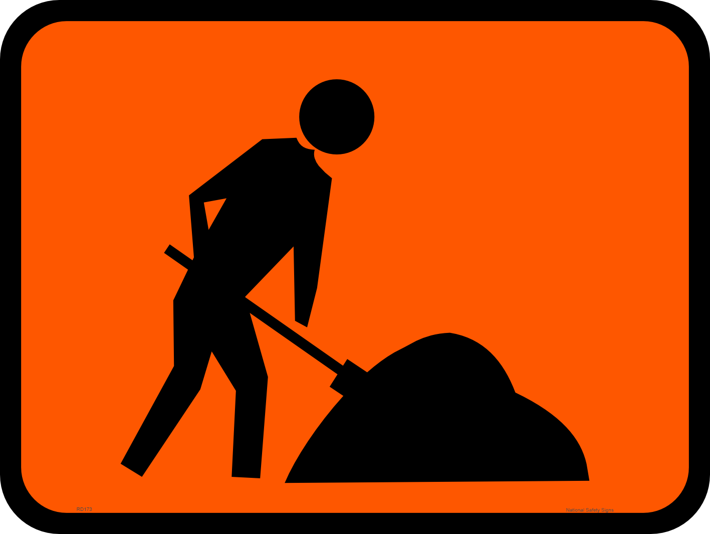 Workmen Ahead sign RD173