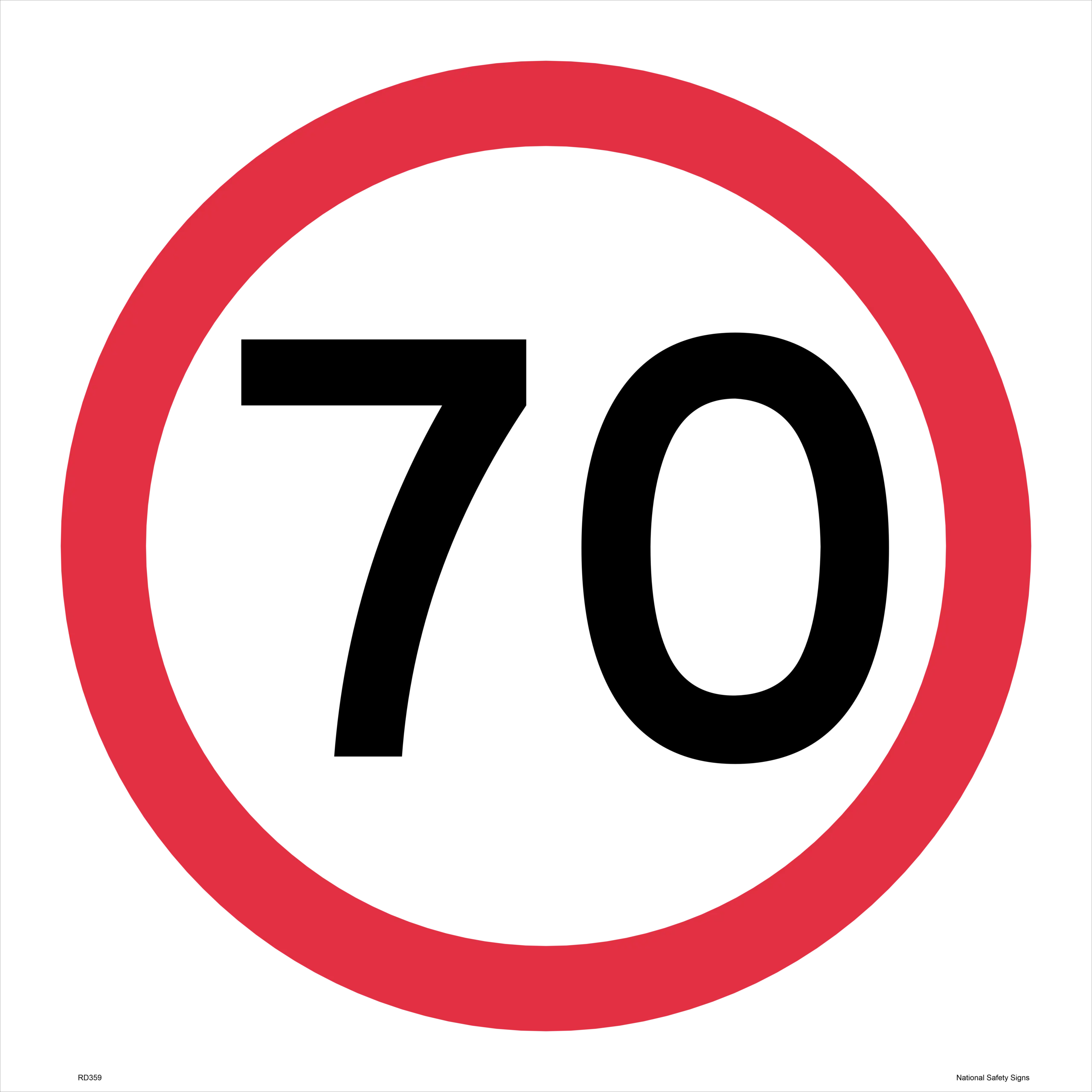 70kph Roadwork Speed Limit Square sign RD359