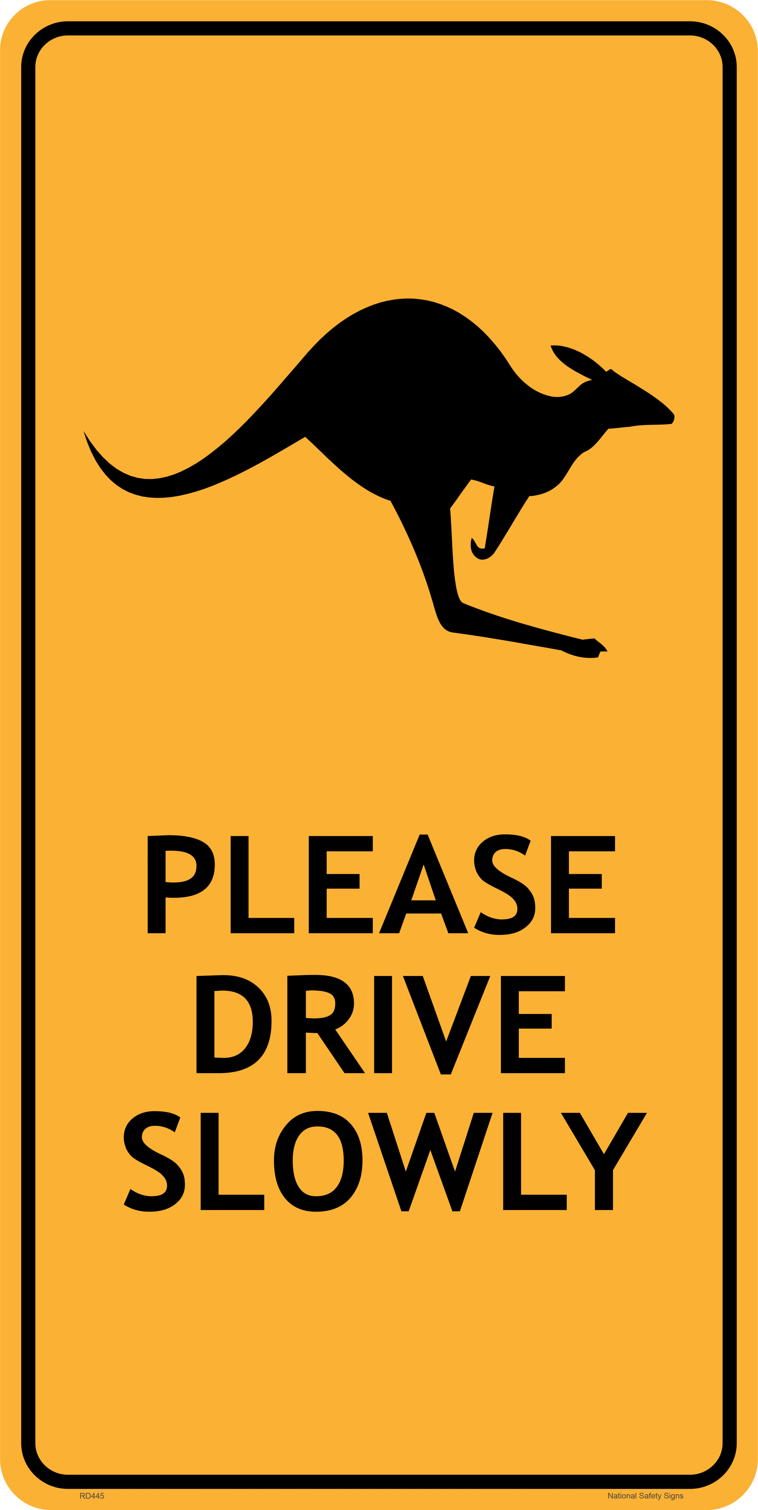 Kangaroos Drive Slowly Sign RD445