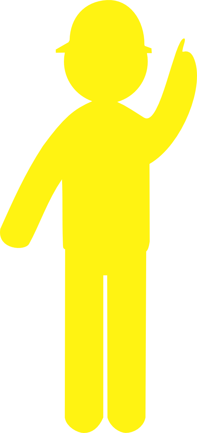 Yellow Corflute Man Pointing Up RD564