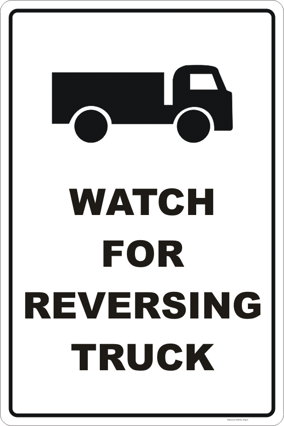 Watch for reversing truck sign RD568