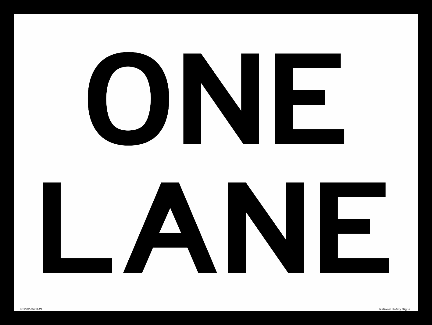 One Lane sign RD582