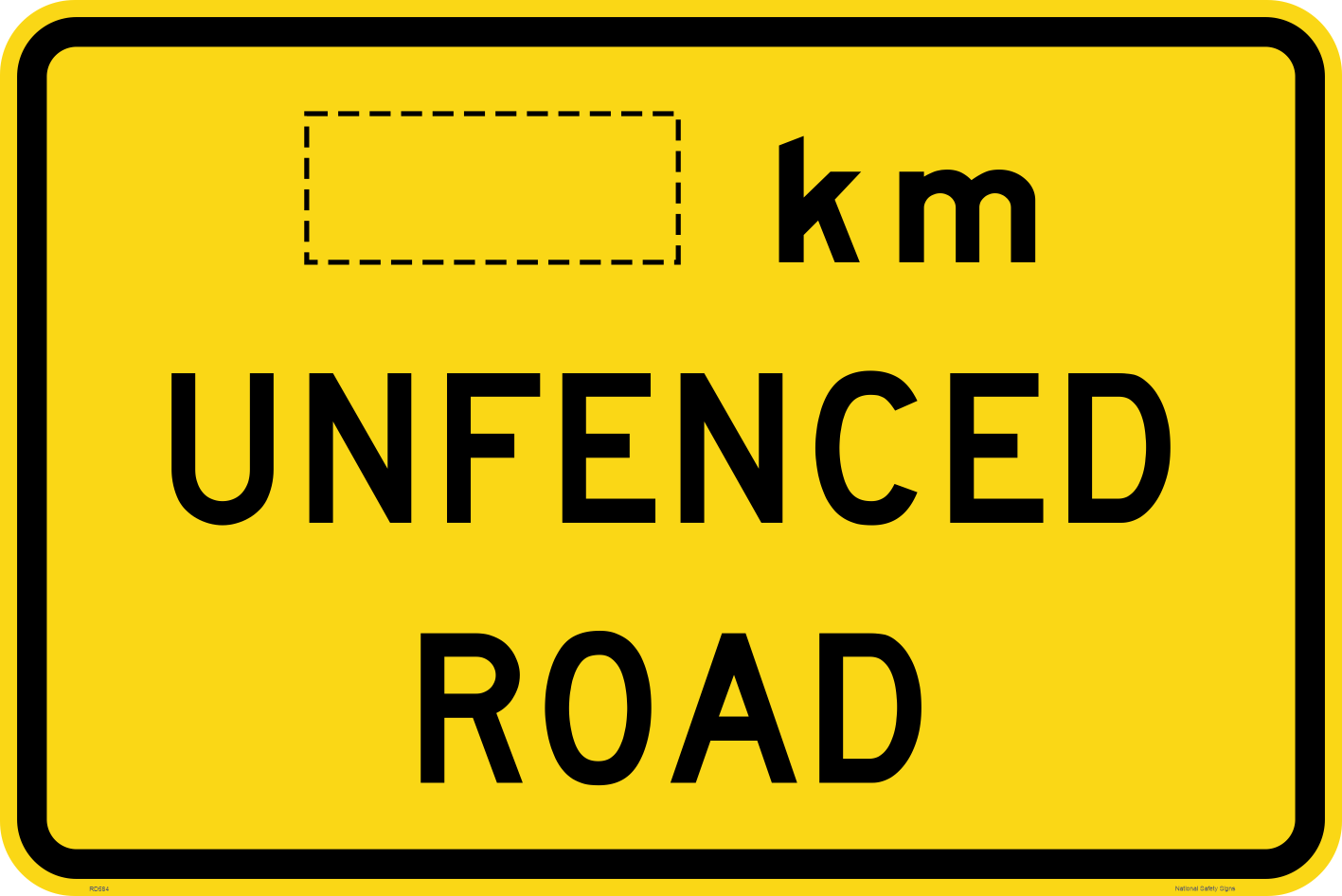 Unfenced Road Sign RD584