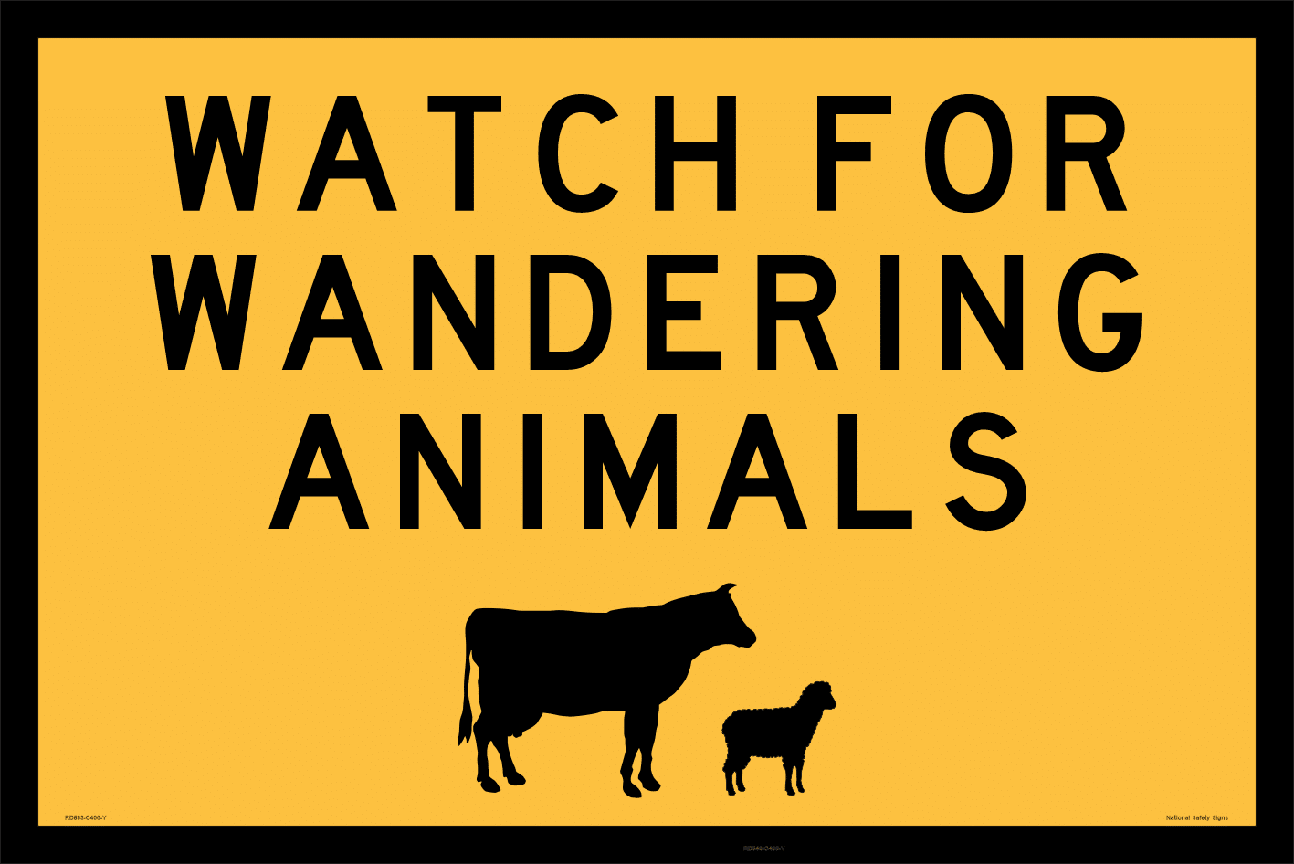 Watch for Wandering Animals Sign RD592 TC2084_1