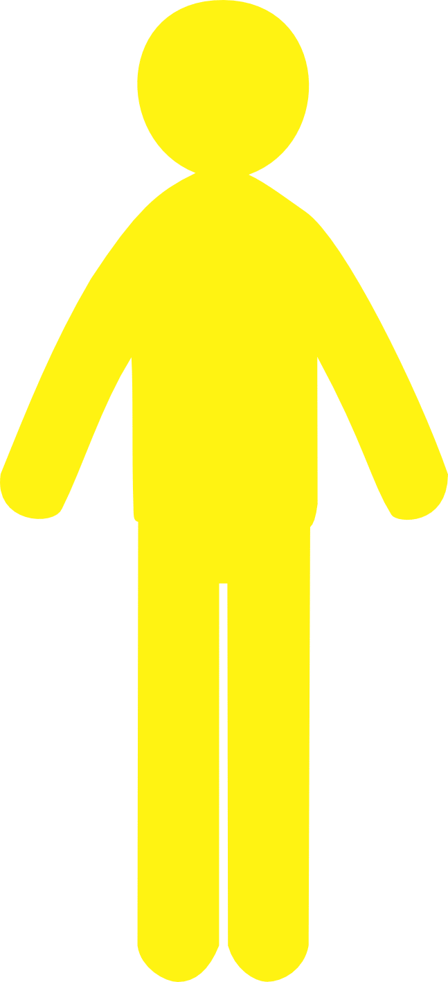 Yellow Corflute Man arms down RD622