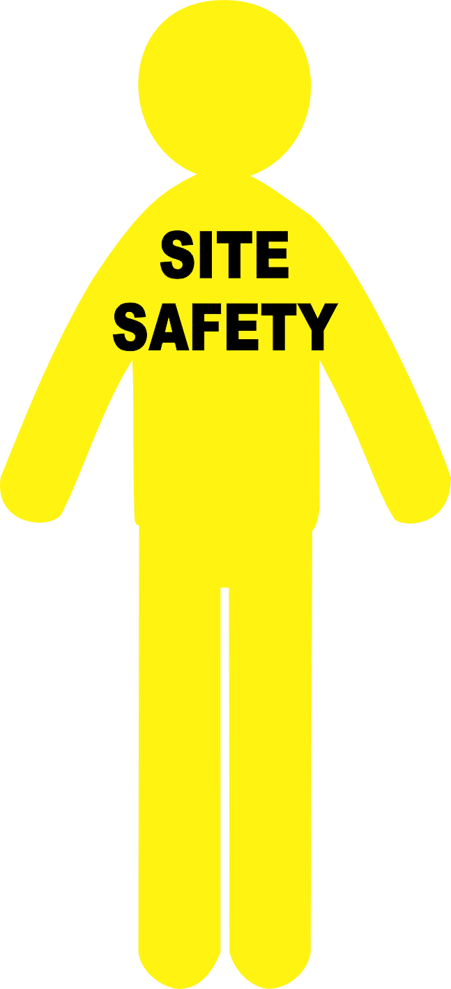 Yellow Corflute Man + Site Safety Sticker RD618