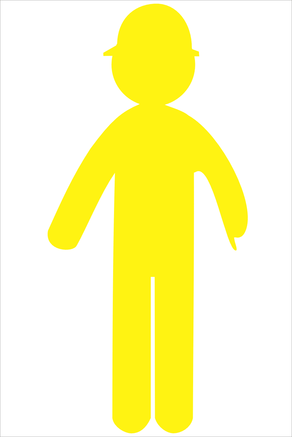 Yellow Corflute Man Pointing Down RD623