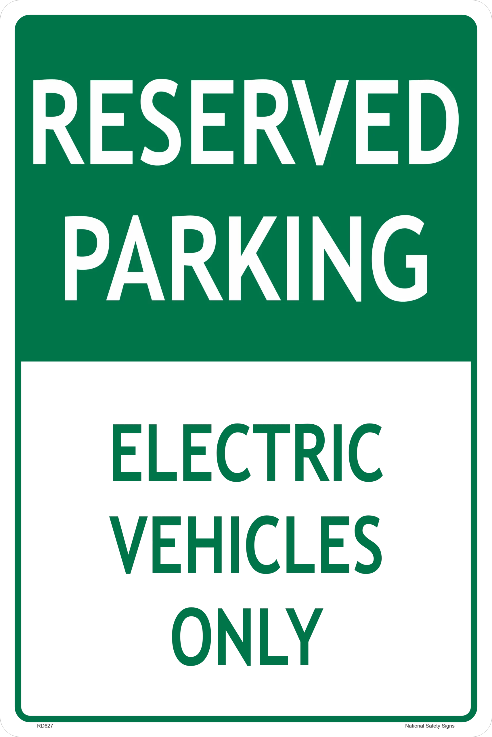 Electric Vehicles Only Sign RD627