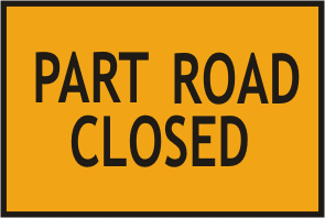 part road closed sign