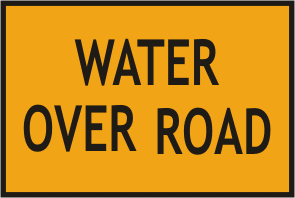 Water Over Road Sign