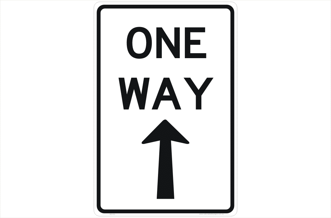 One way sign
