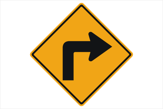 Right corner sign