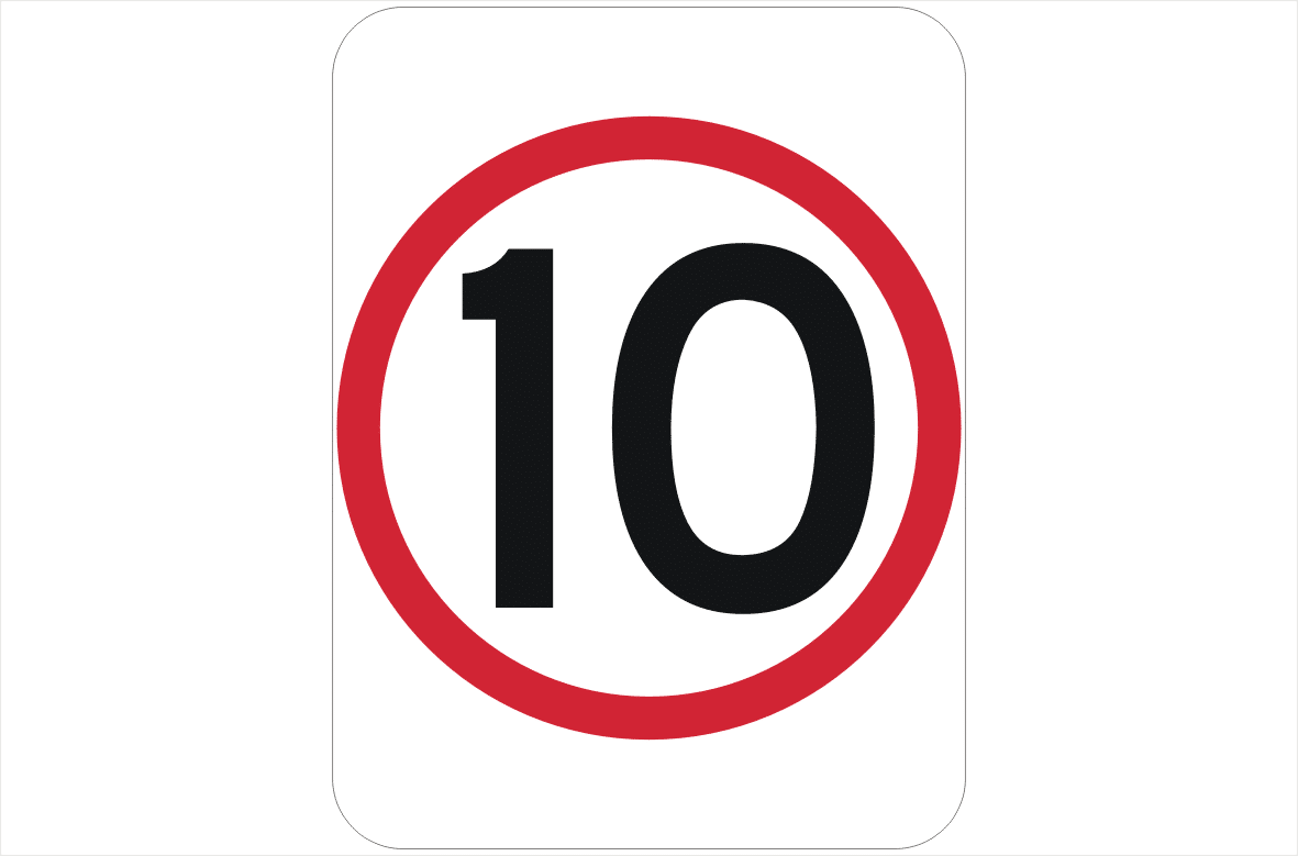 10kph sign