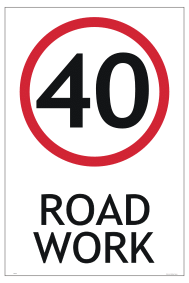 40kph Road work Sign RD281