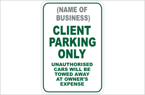 Client parking sign