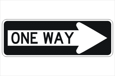 One Way Arrow sign