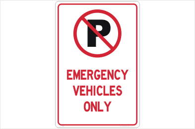 Emergency Vehicles sign