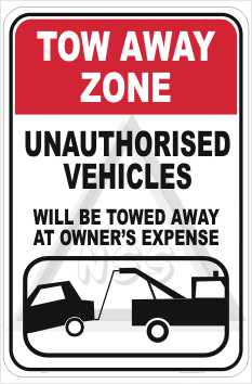 Tow Away Area No Parking Signs - Tow Away Zone Sign