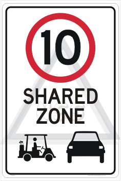Shared Zone Golf Cart Sign