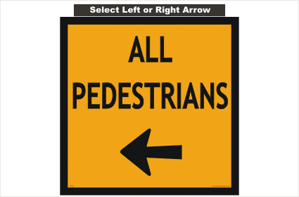All Pedestrians Arrow sign