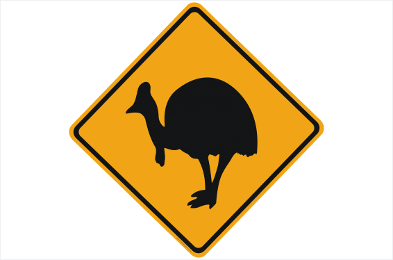 Cassowary Road sign