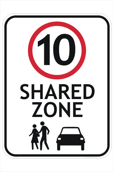 Shared Zone 10 Sign