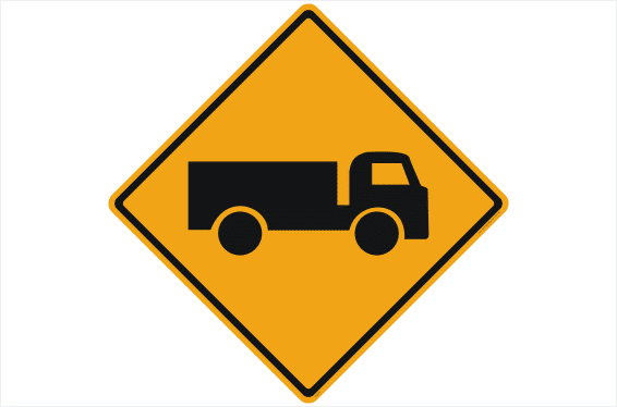 Trucks Entering sign