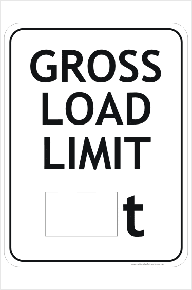 Gross Load Weight Limit Sign