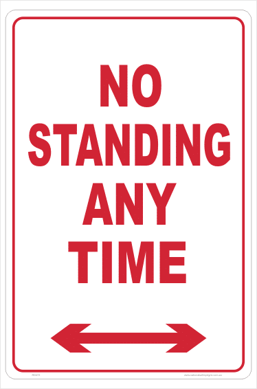 No Standing Anytime sign