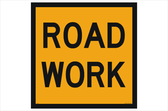 Road Work sign