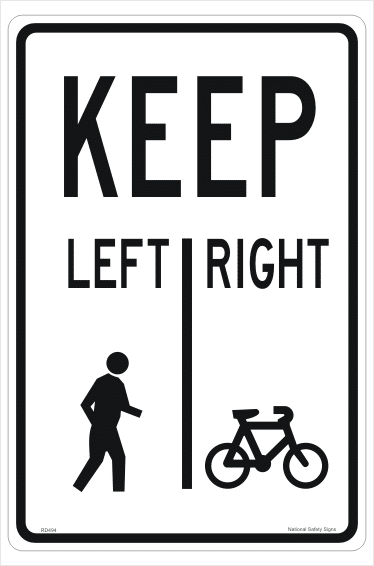 Pedestrians Keep Left sign